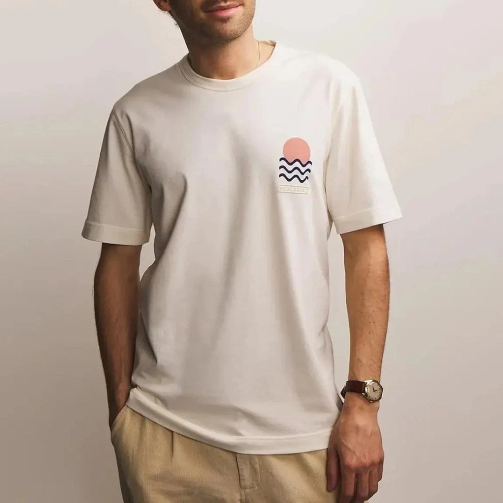 SEALSKINZ Men's Cream Narford Cotton T-Shirt Size S BNWT