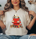 Reading Dog T-shirt, Book Lover Puppy Art Tee, Trendy Vintage Cartoon