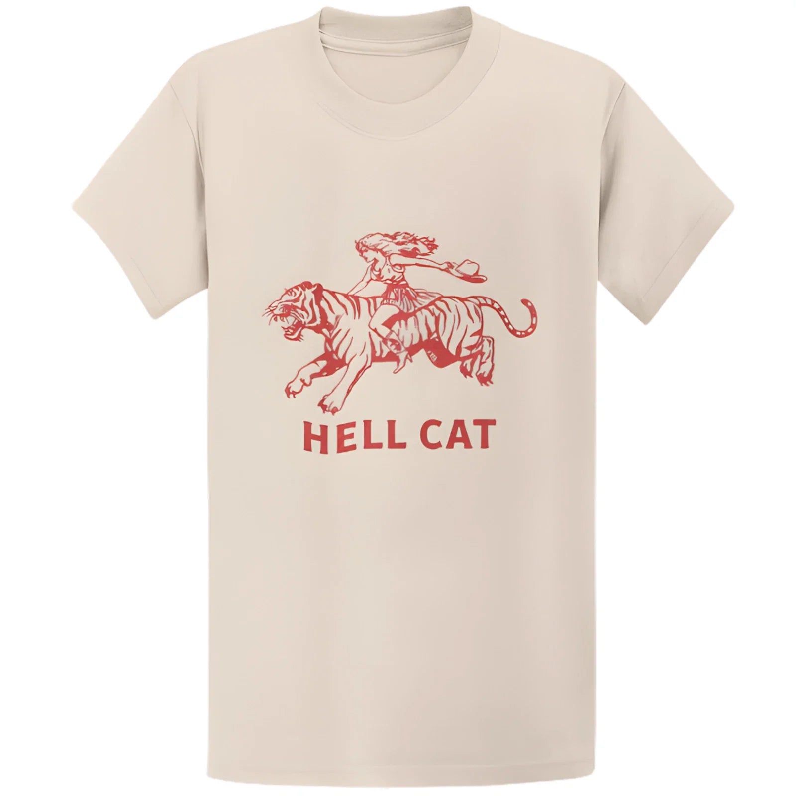 Gildan 5000 Vintage Cowgirl Hell Cat T-Shirt - Retro Western Aesthetic Gift Tee