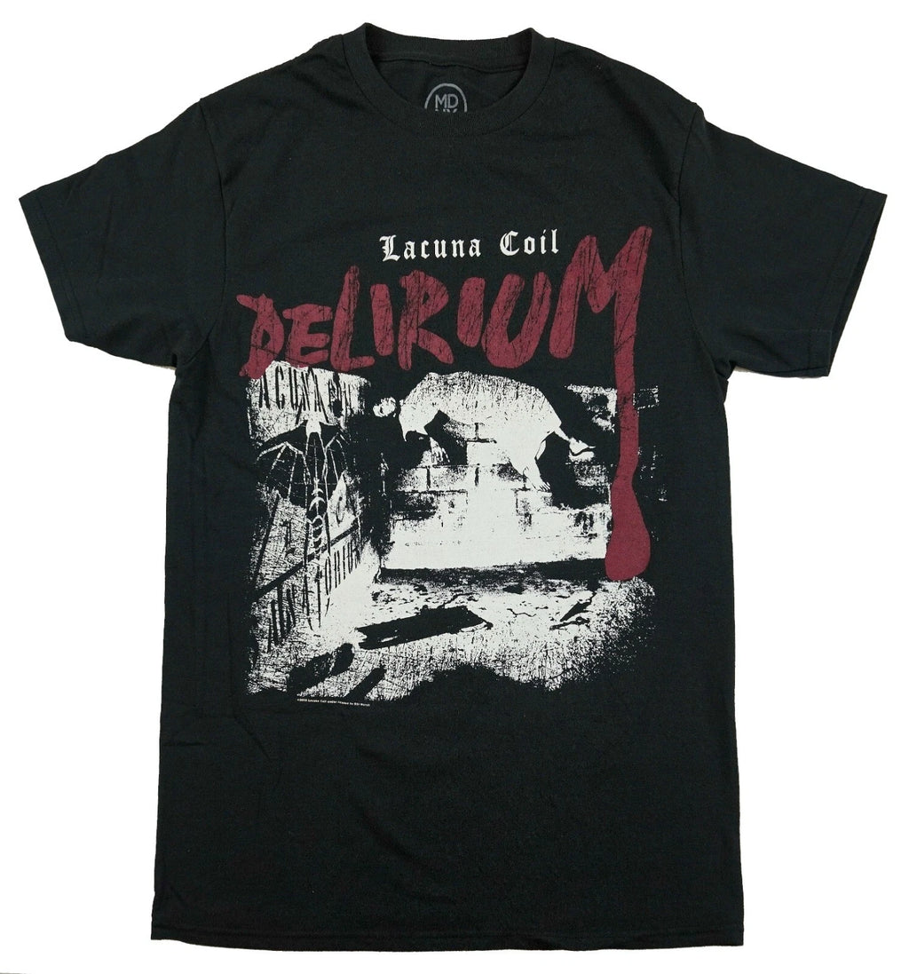 Lacuna Coil Delirium Official Merch Black Tee T-Shirt Goth Metal Sz M AS*