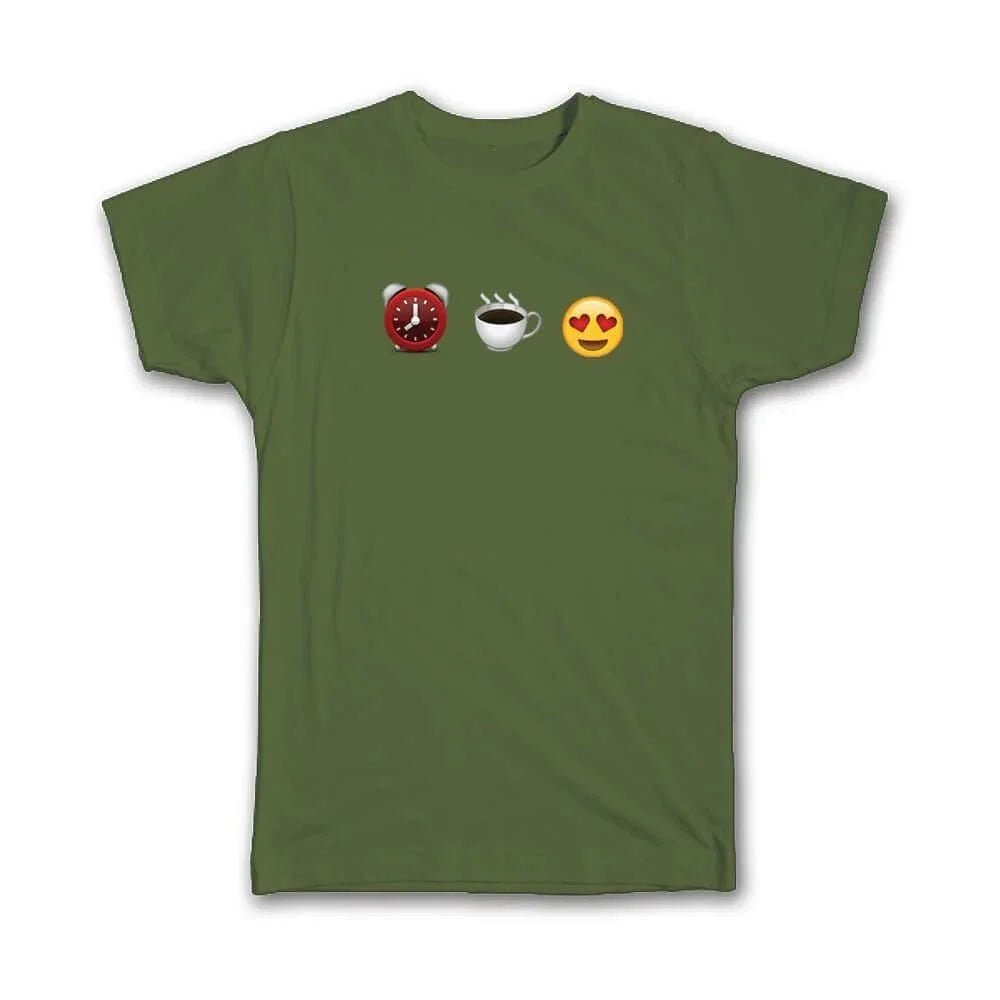 Gift T-Shirt : Wake Up for Coffee Funny Smiley Emoticon