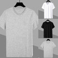 Casual Round Neck Men's Tee Top with Slim Fit Styling for Casual Events