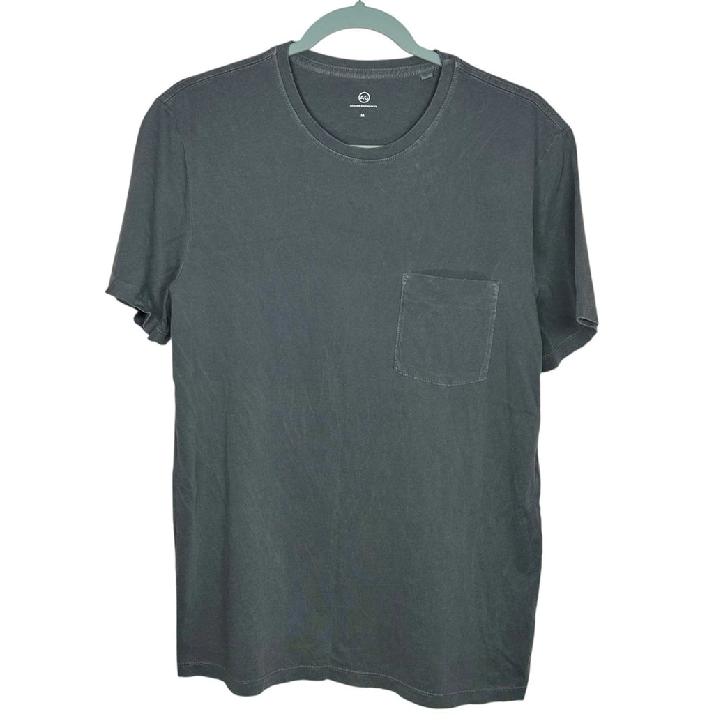 AG Adriano Goldschmied T-Shirt Mens Medium Gray Grunge Pocket Tee Distressed NEW