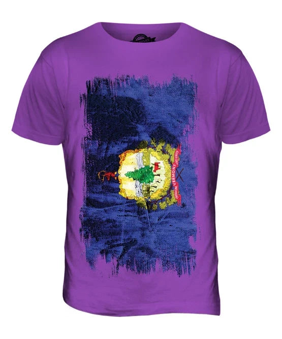 VERMONT STATE GRUNGE FLAG MENS T-SHIRT TEE TOP VERMONTER SHIRT JERSEY GIFT