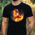 Mens Fox On Fire Motif Cotton T-Shirt Size XS to 5XL