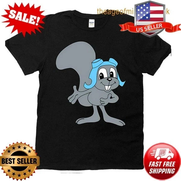 Rocky & Bullwinkle 90s Cartoon Retro Funny Of Time All Best Movie T-Shirt S-5XL