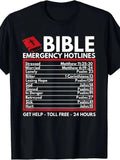 Bible Emergency Numbers - Funny Christian Bible & Jesus T-Shirt-100% Cotton