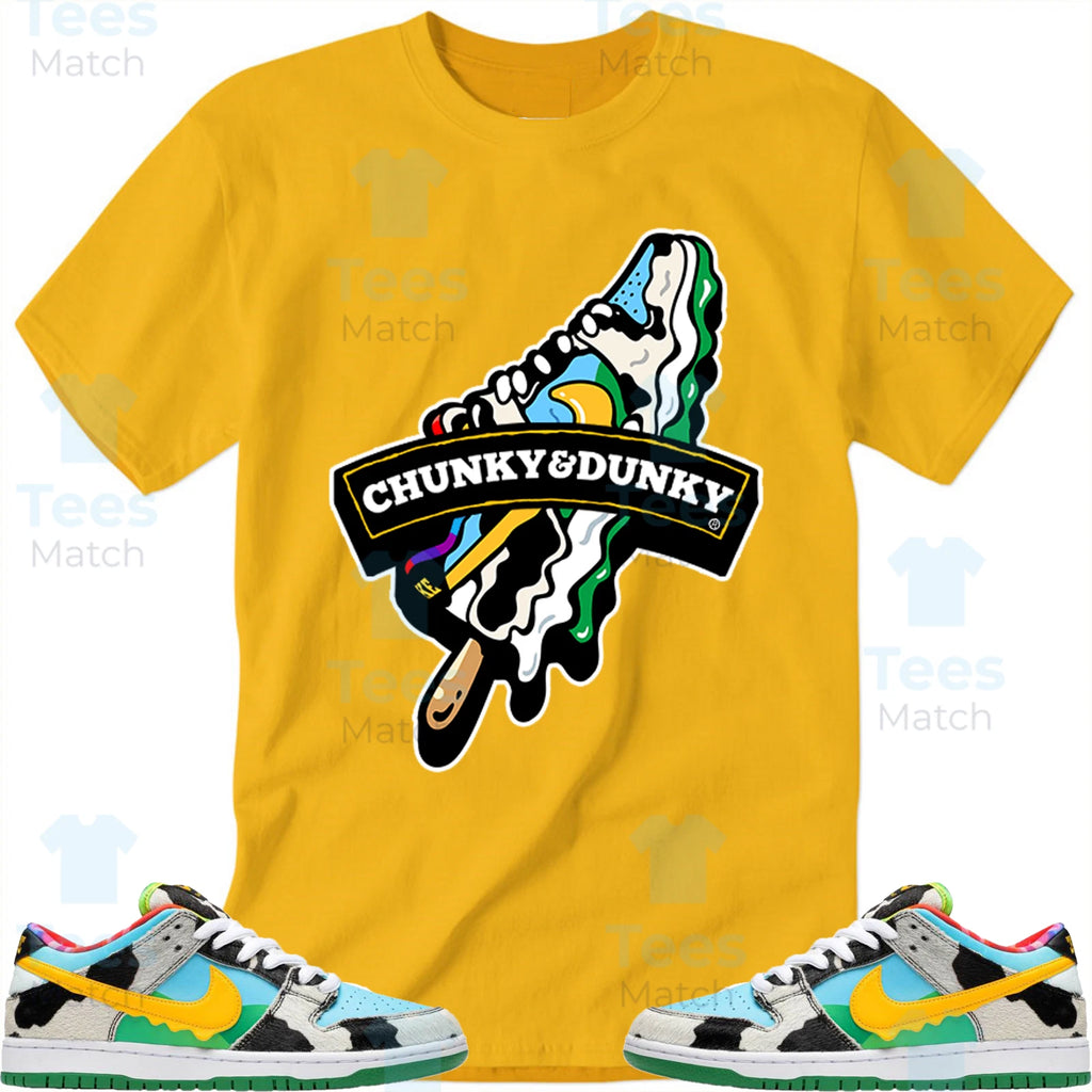 Chunky Dunky Drip T-Shirt Matching SB Dunk Low Ben & Jerry's Chunky Dunky-Yellow