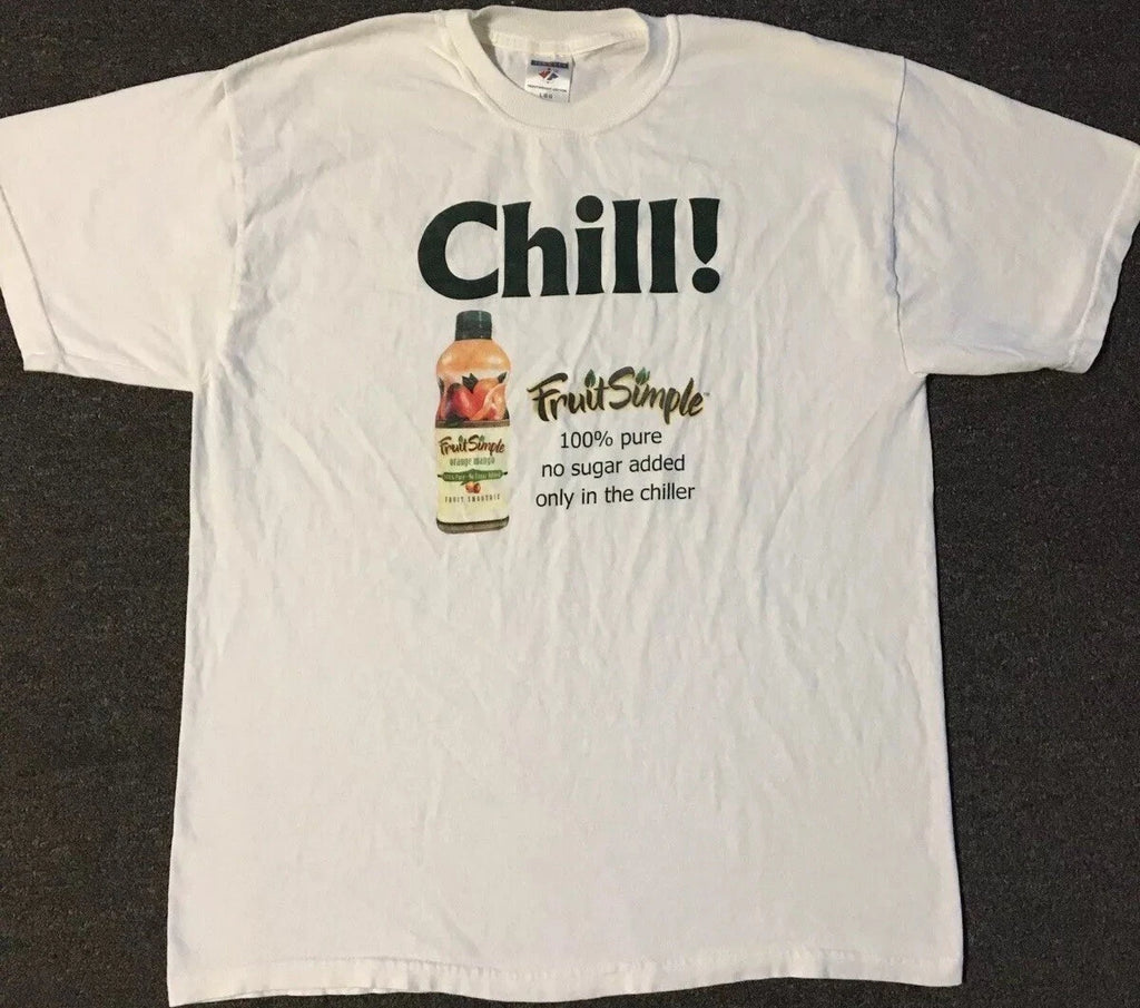 Vtg Chill! Fruit Simple Smoothie Faded Promo Shirt M L Drink Soda Grunge 90s Y2K