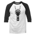 Skeleton Hand Guitar Rock Music Band 3/4 Sleeve Raglan