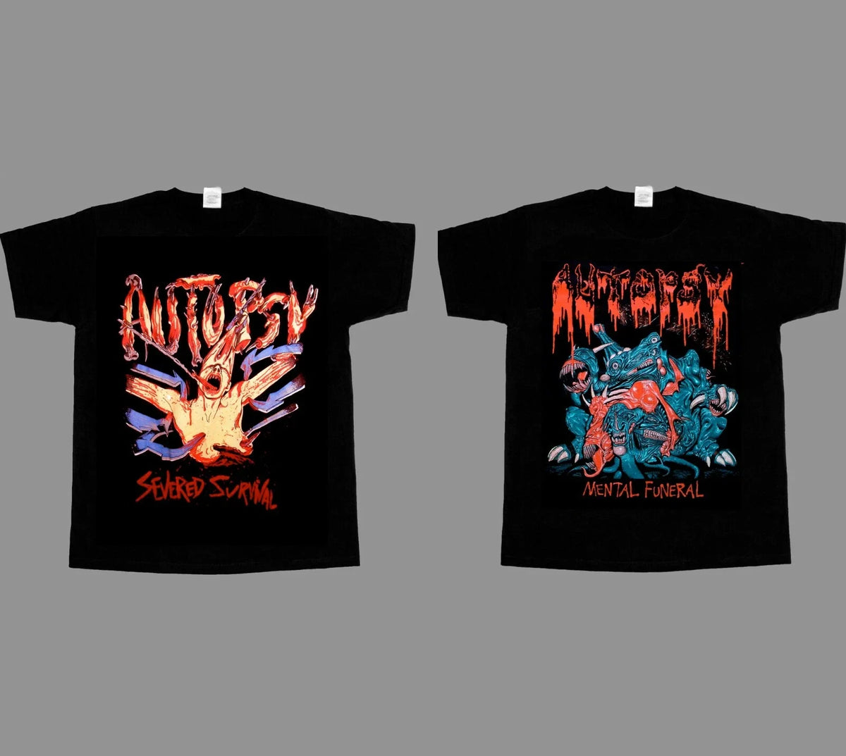 AUTOPSY MENTAL FUNERAL SEVERED SURVIVAL NEW BLACK SHORT/LONG SLEEVE T-SHIRT 5XL