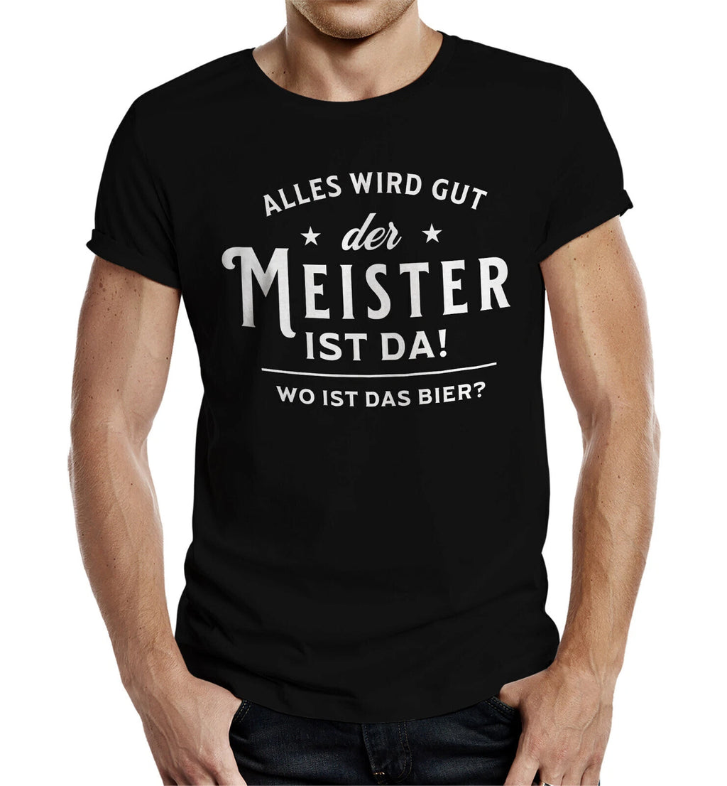 Funny Mens T-Shirt The Master Is There Workshop Sayings Shirts For Men