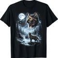 Tortoiseshell Cat Howling at Moon 90's Retro T-Shirt