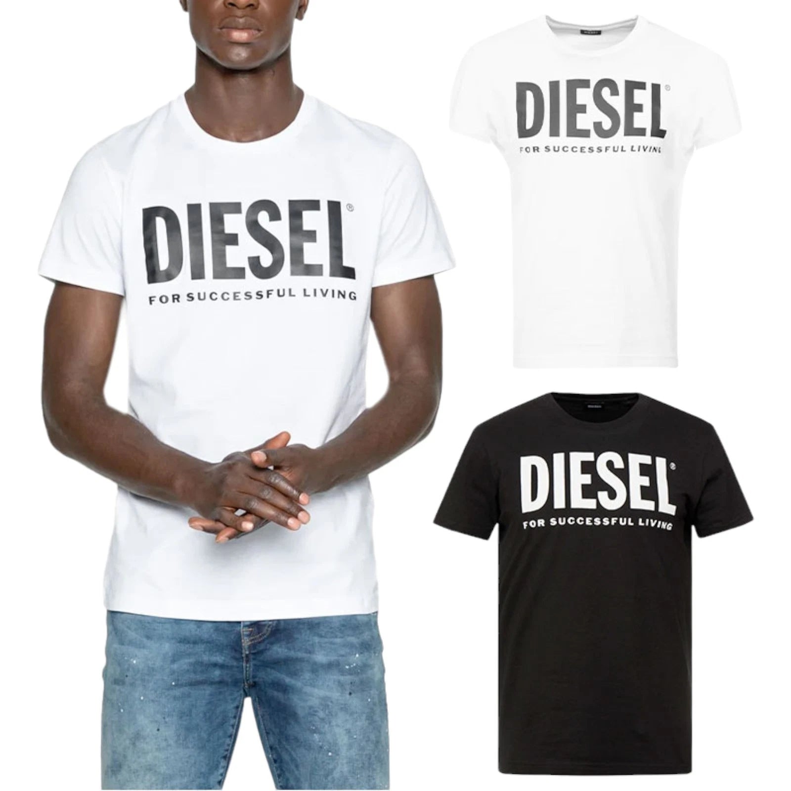 DIESEL T DIEGO LOGO Mens Crew Neck T Shirt Casual Short Sleeve Summer Cotton Tee