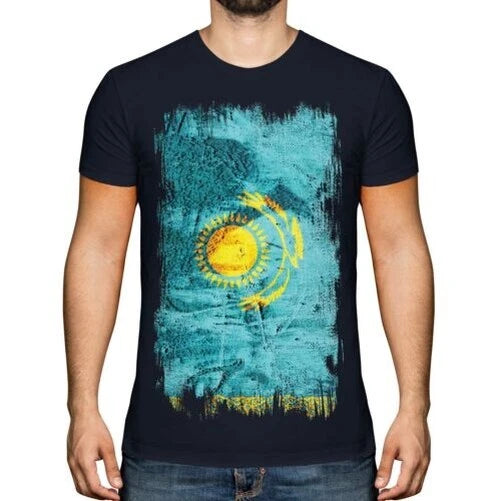 Kazakhstan Grunge Flag T-Shirt Tee Kazakhstan Kazakhstan Kazakhstan
