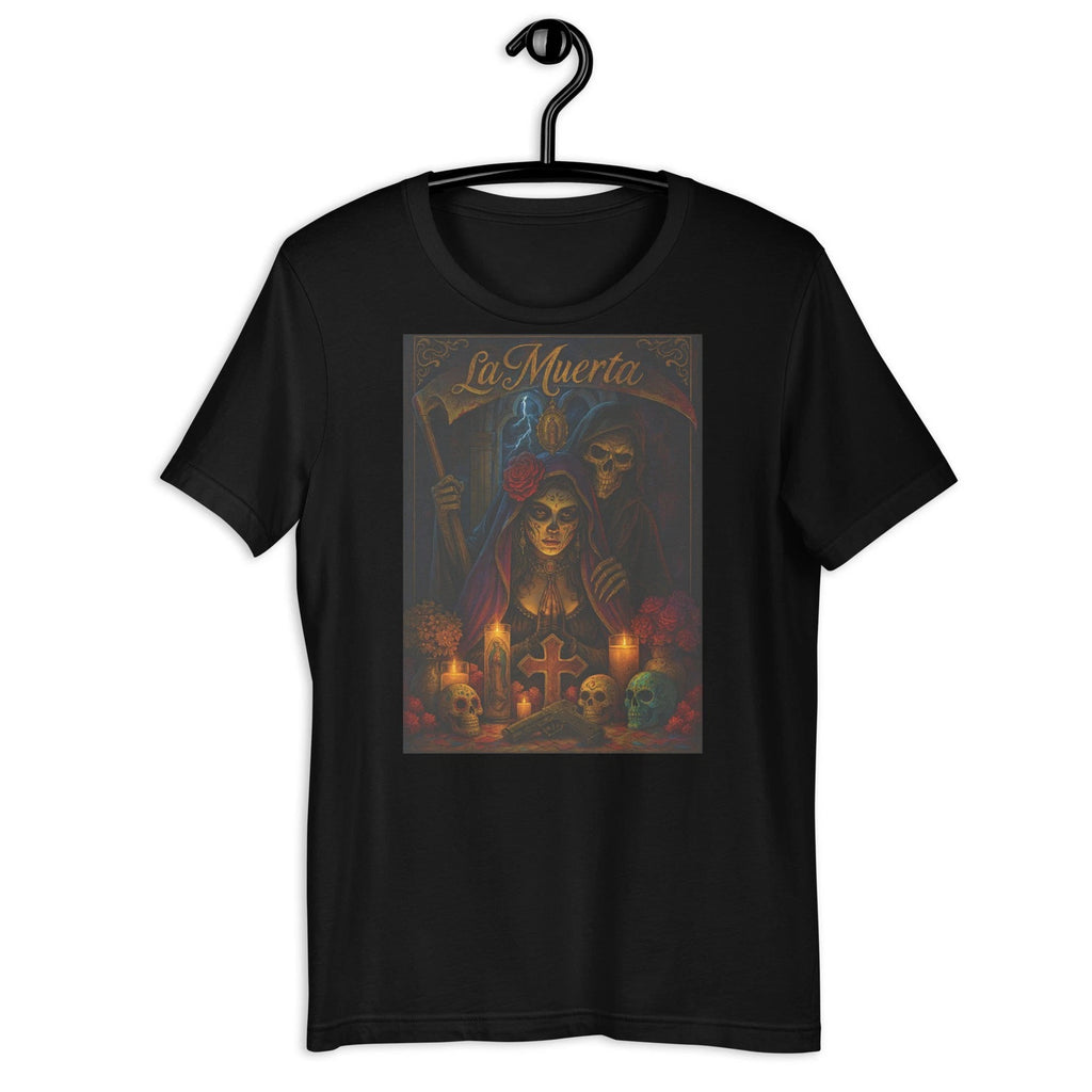 La Muerte Santa Muerte T-Shirt Gothic Chicano Mexican Skull Art Tee