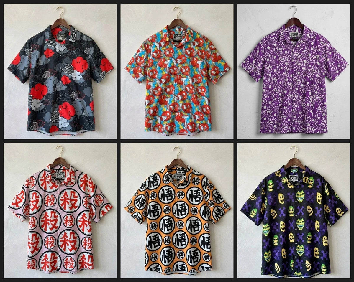 🐵 Anime Ape Button Up Hawaiian Shirt 2XL - Excellent Condition🍌