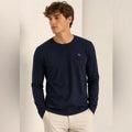Abercrombie & Fitch Navy Long Sleeve Muscle Tee L Classic Minimalist Logo Shirt
