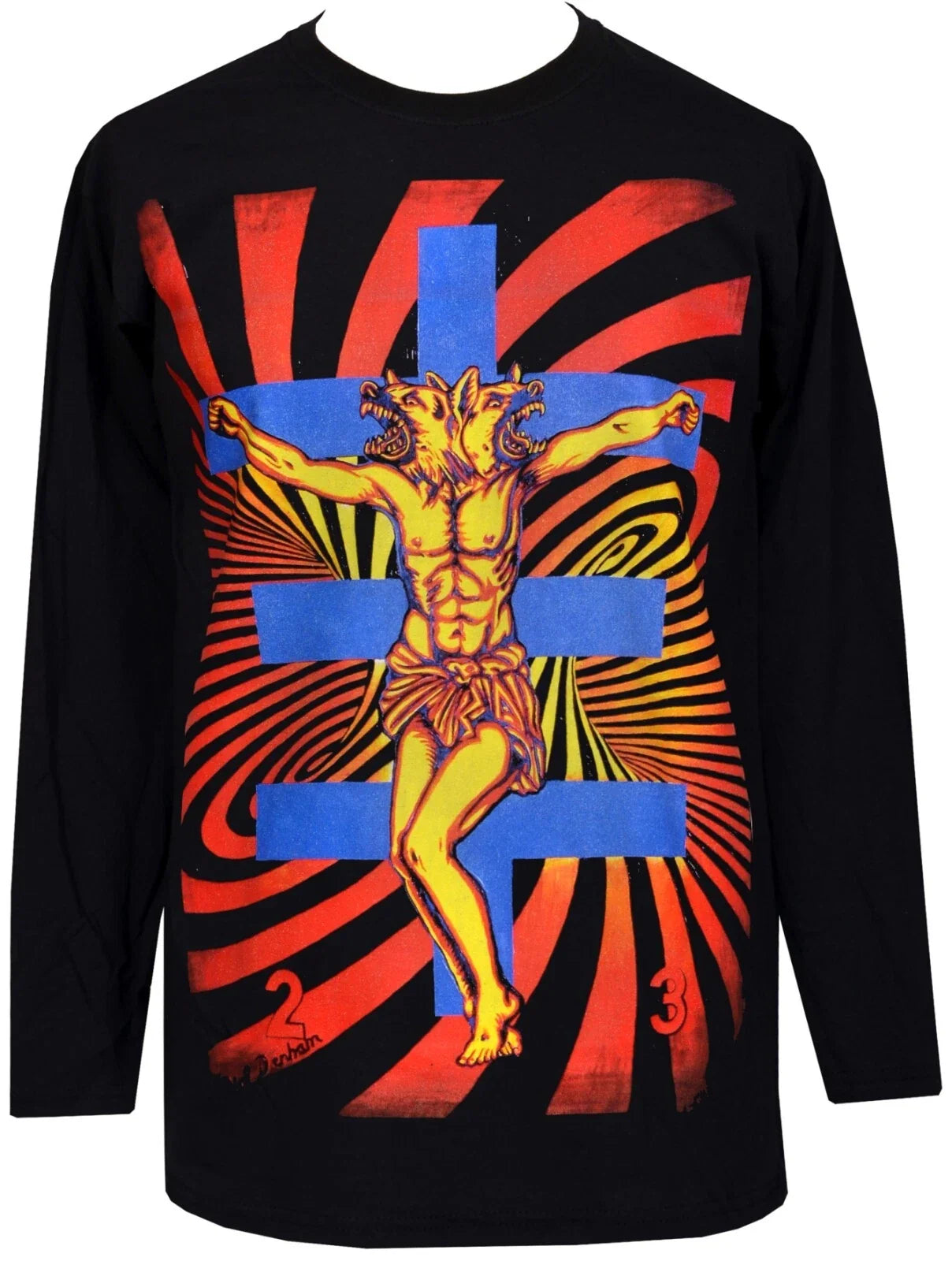 Psychic TV Men's Long Sleeve T-Shirt Val Denham Wolf PTV Industrial Punk