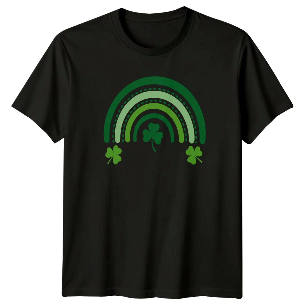 Green Boho Rainbow And Lucky T-Shirt St Patricks Day Irish Celebration