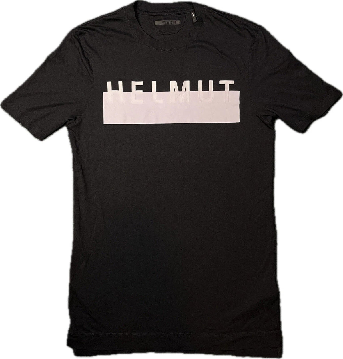 Helmut Lang Mens Oversized Logo Spellout T Shirt in Black Size S good condition