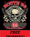 BIKER T-SHIRT-ROUTE 66-LIVE TO RIDE-AMERICA'S HIGHWAY