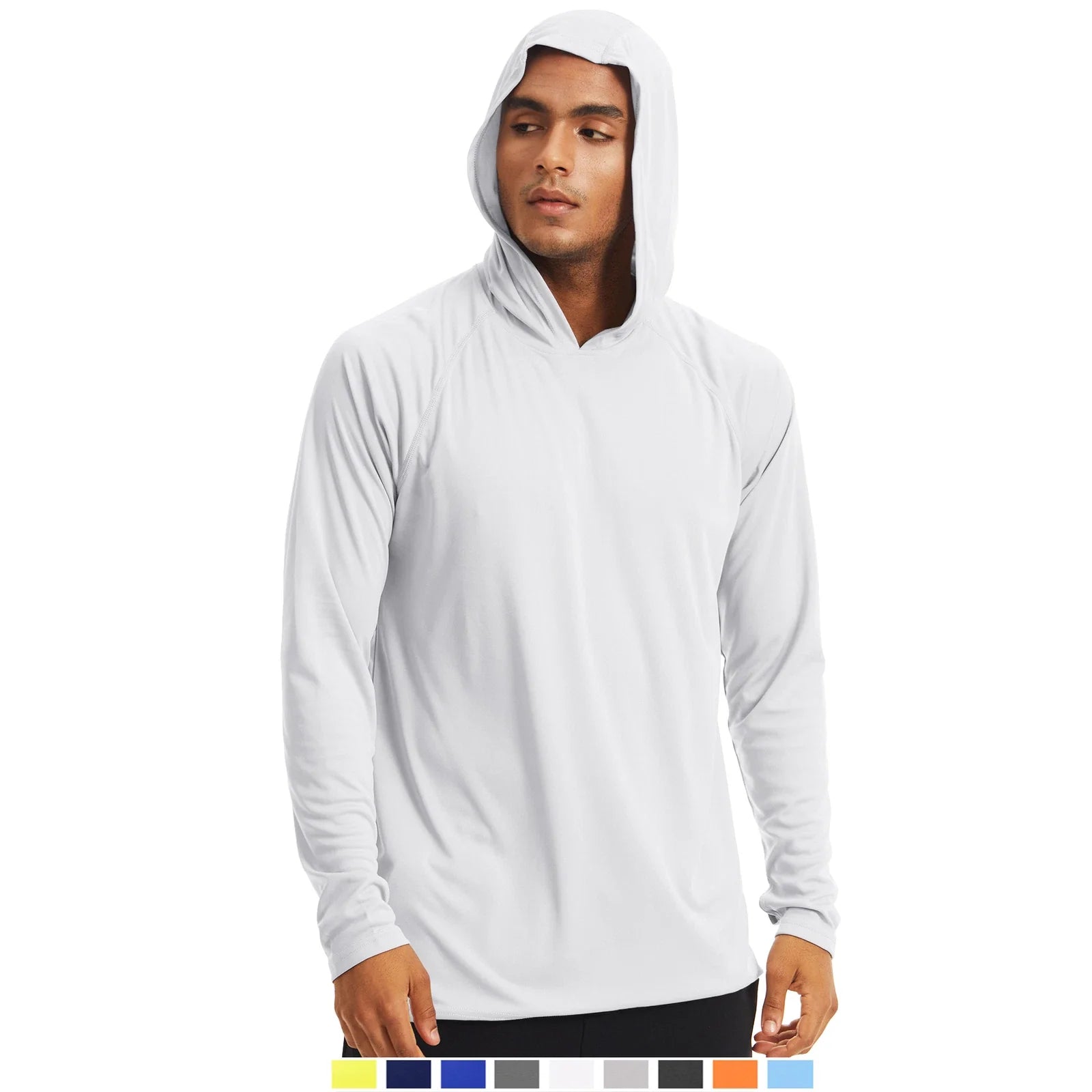 Men's UPF 50+ Hoodie Long Sleeve Sun Protection T-Shirt Outdoor Performance Tops