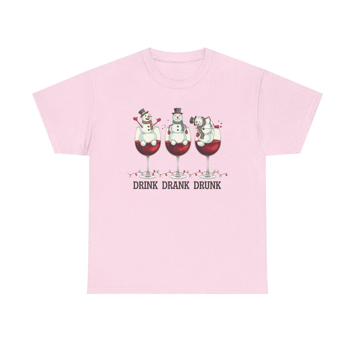 Drink Drank Drunk Christmas Shirt Funny Wine Snowman Tee Holiday Humor Gift