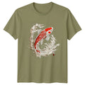 Koi Fish Mens T-Shirt Japanese Art Graphic Animal Tee