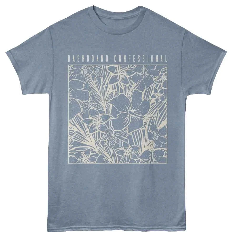 Dashboard Confessional - Floral - Blue - Heather Adult Unisex T-Shirt