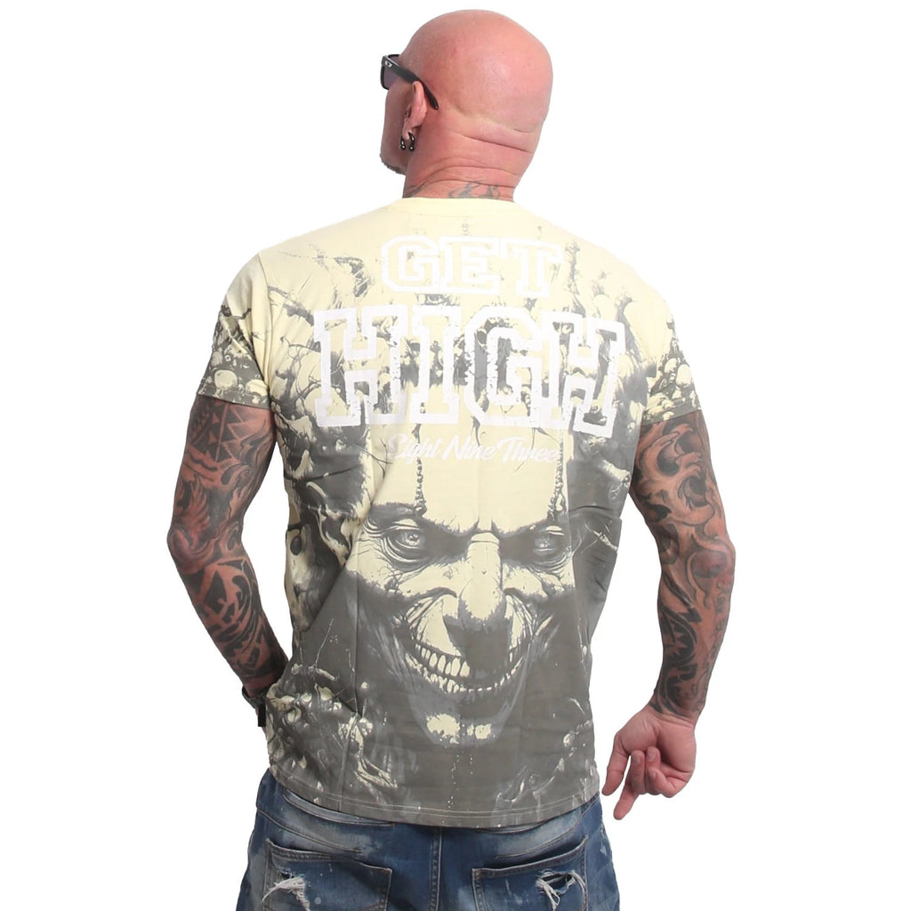 New Yakuza Men's Get High All Over Regular T-Shirt - Dark Gull Gray