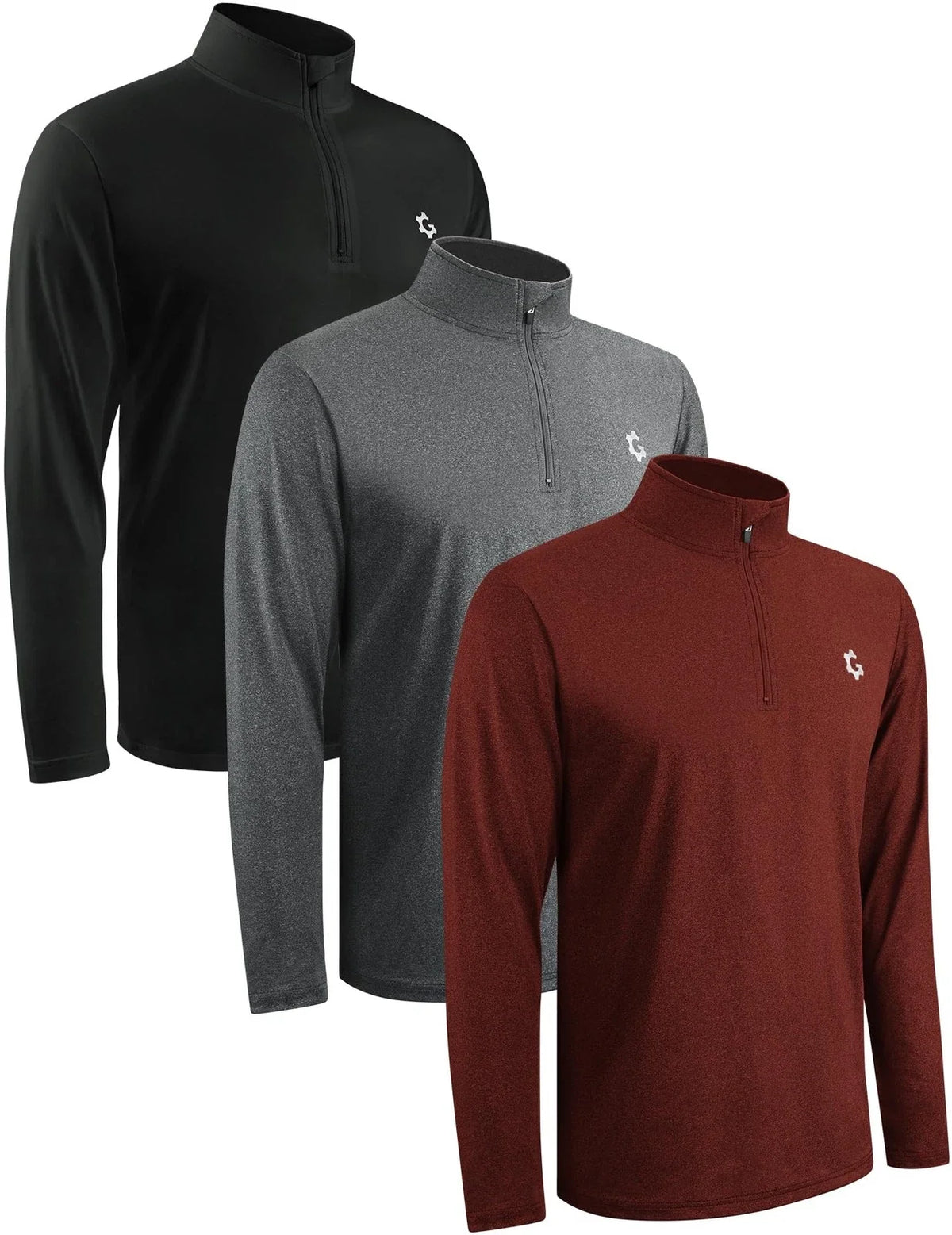 3Pack Quarter Zip Pullover Men Sweatshirts for Mens Long Sleeve Running Athle...