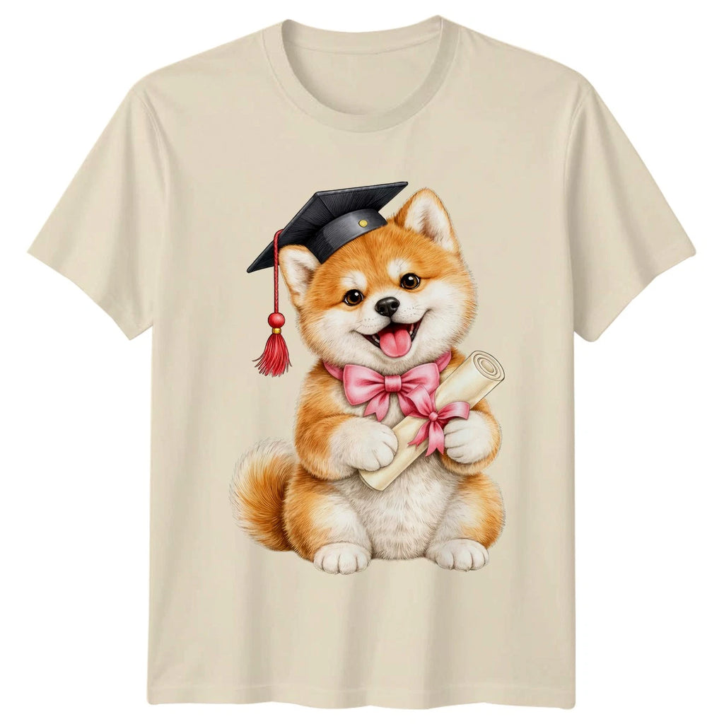 Cute Graduation Dog T-Shirt Shiba Inu Graduation Gift For Him And Her