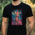 Mens Giraffe Astronaut Print Cotton T-Shirt Size XS to 5XL