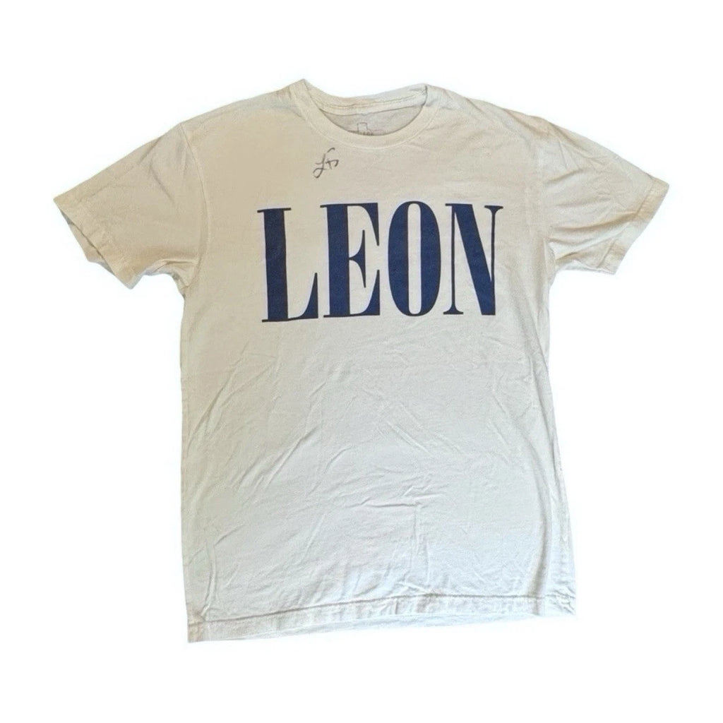 Signed Leon Bridges Autographed T Shirt Sz S Cream Official  Concert Tee Texas