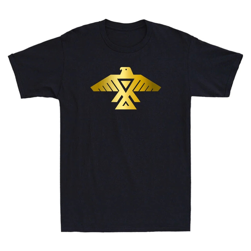 Native American Thunderbird Funny Tribal Art Graphic Novelty Men's Black T-Shirt