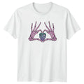 Skeleton Hands Heart Glitter Pastel T-Shirt Pastel Goth Alternative Fashion