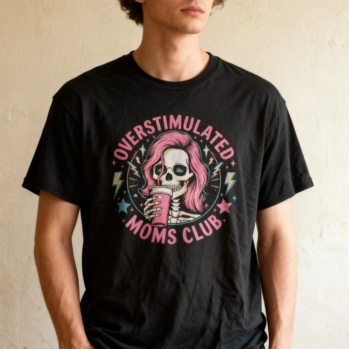 Skeleton Mom Coffee Shirt Overstimulated Moms Club Funny Mom Tee