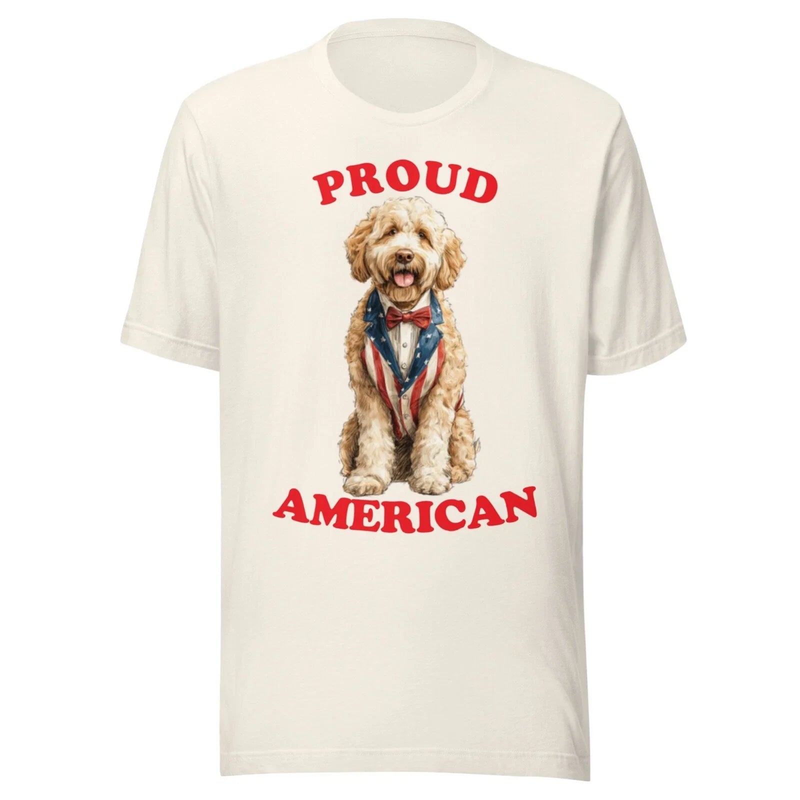 GOLDENDOODLE SHIRT - PATRIOTIC 4TH JULY AMERICAN ADULT - ALL SIZES - VTG WHITE 2