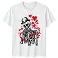 My Hearts On Fire For You T-Shirt Skeleton Art Goth Romance Valentines Day