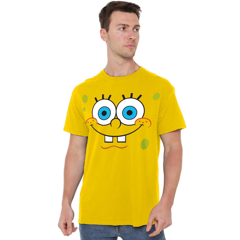 Cotton Soul Spongebob Smalliling Face Unisex Adult T Shirt, Yellow