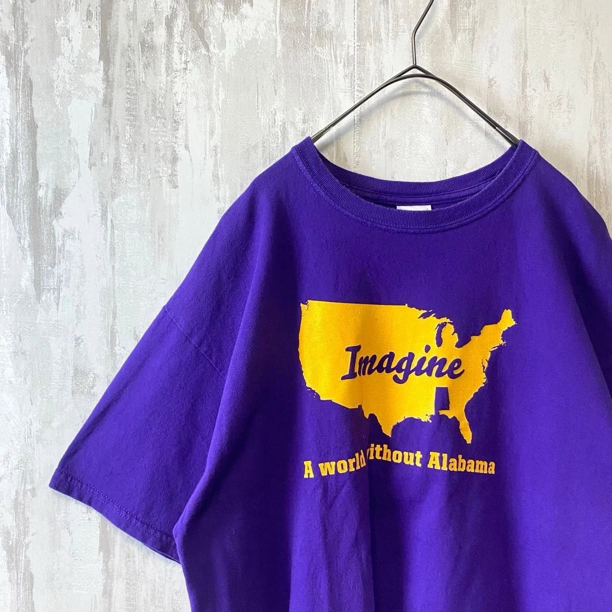 US 90s Print T-shirt, Short Sleeve, L Size, Purple, Vintage, Fit, Oversized