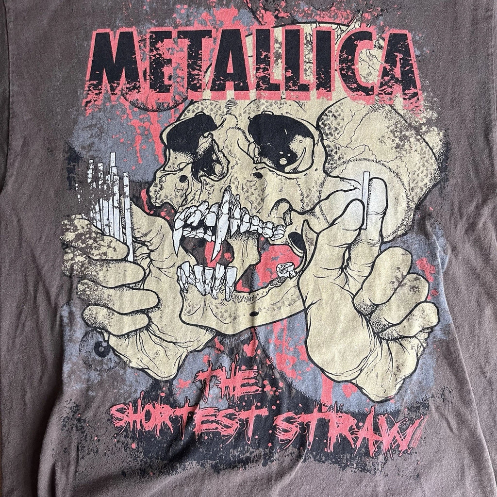 Vtg Y2k Metallica pus Head t shirt Sz L Brown Grail Metal big graphic