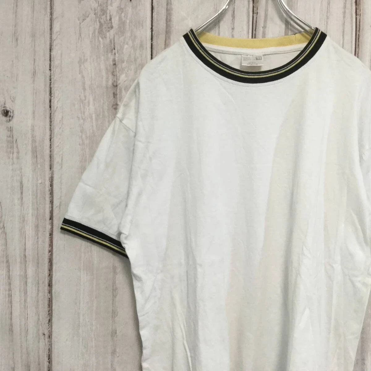 Simple Ringer T Shirt Short Sleeve XL White LIFERER Vintage 240512 031