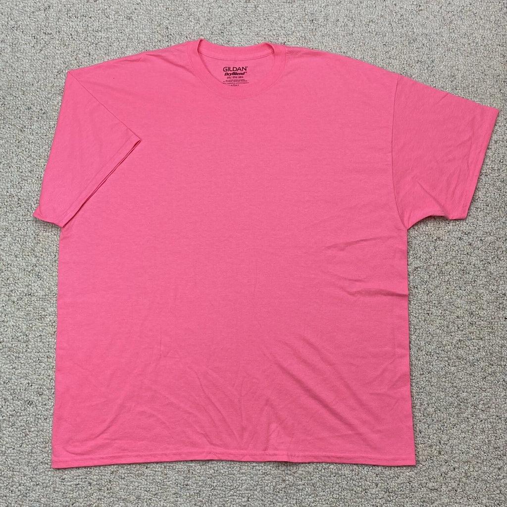 Gildan Dryblend Mens T Shirt sz 2XL Pink Classic Fit Minimalist Normcore Basic