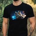 Mens Owl as Astronaut Print Cotton T-Shirt Size XS to 5XL