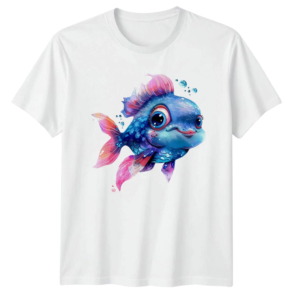 Cute Blue Fish T-Shirt Ocean Life Gift For Him And Her