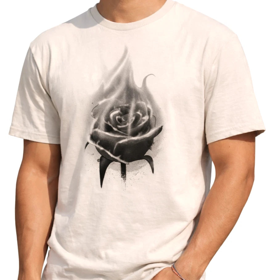 Rose Flower T Shirt Minimal Line Art Floral Aesthetic Design Tee