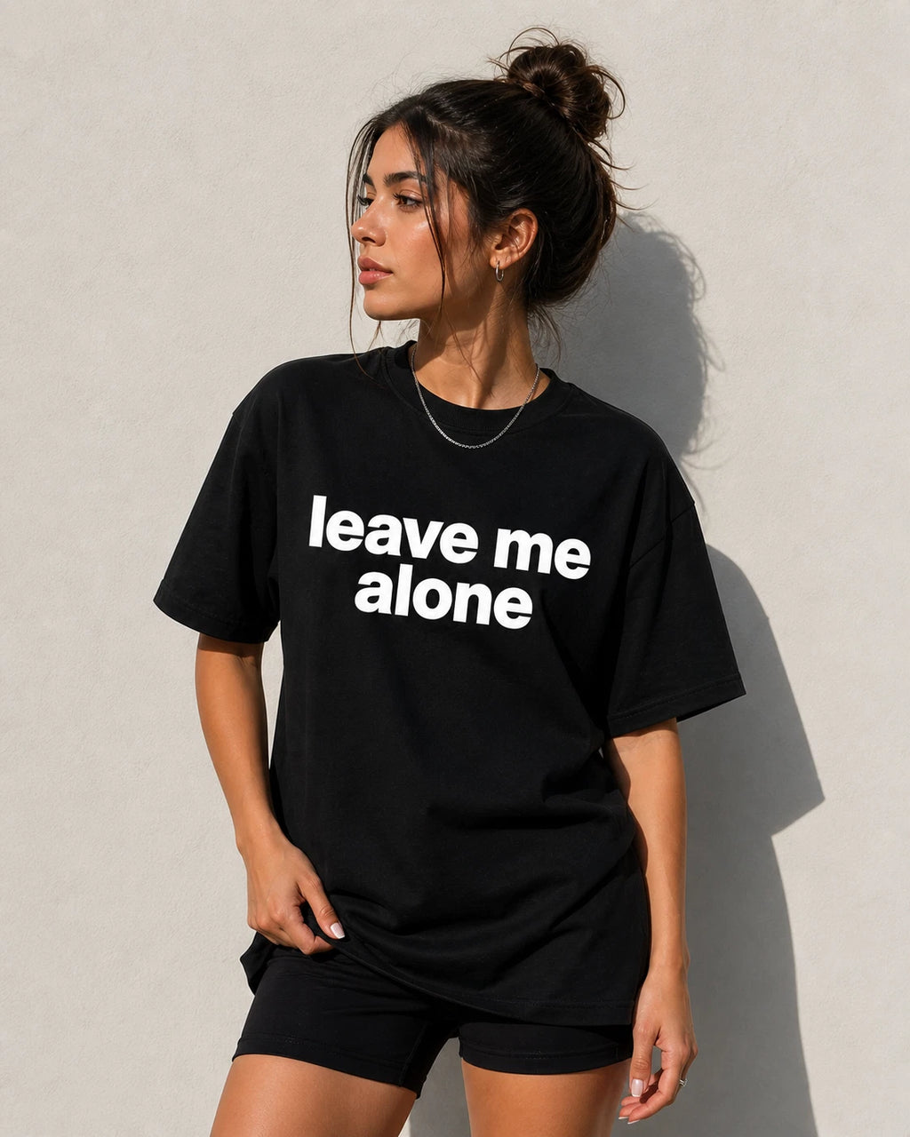 Leave Me Alone Shirt Funny Introvert Minimalist Unisex Graphic Tee