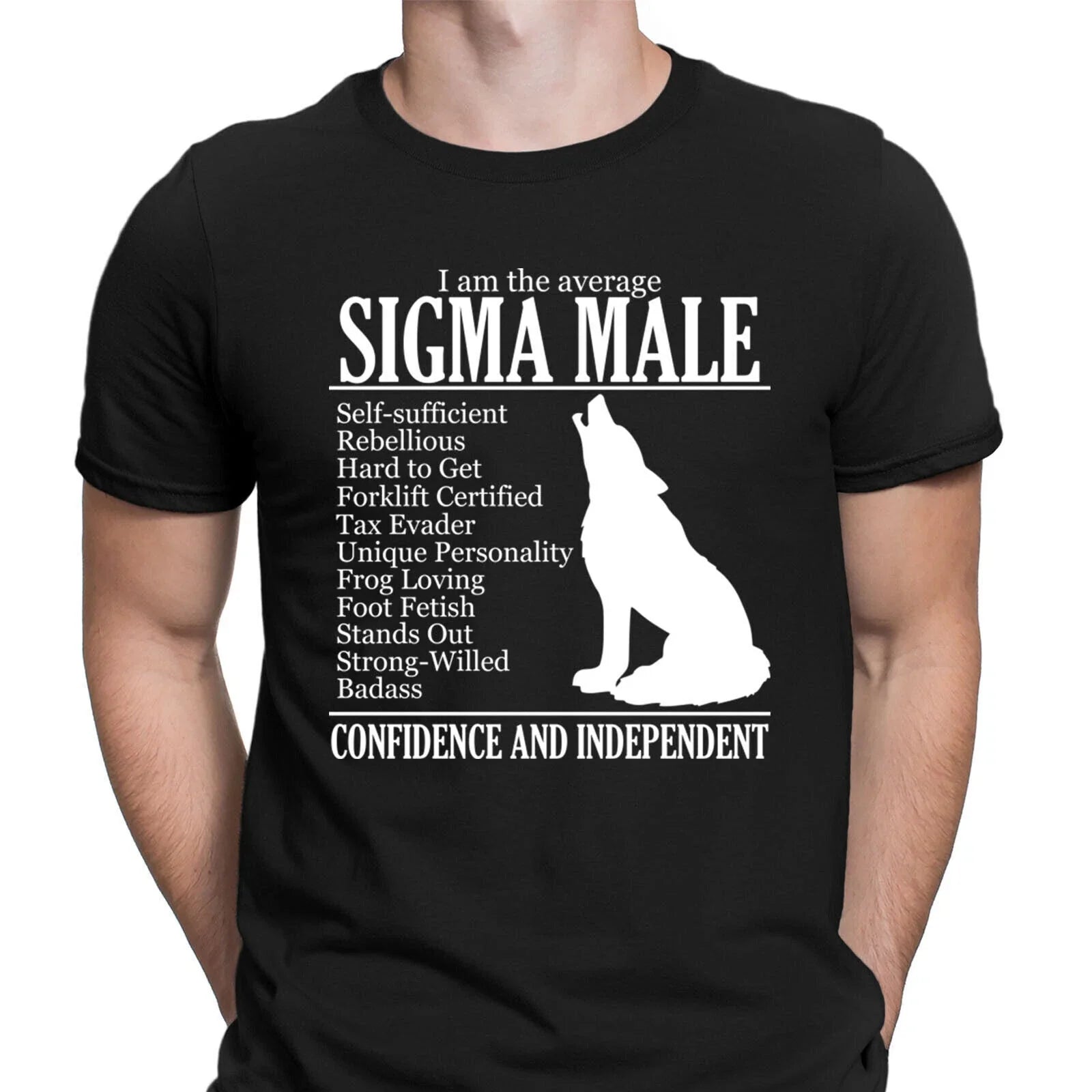 Average Sigma Male Funny Meme Joke Gift Vintage Mens T-Shirts Tee Top #D6